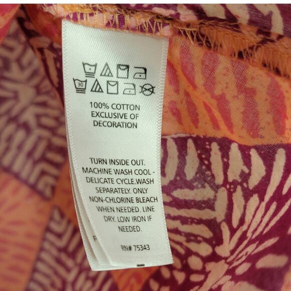 Sigrid Olsen Pink Tank Top Women's Size S Colorful Geometric Cotton Boho Blouse - Picture 7 of 7